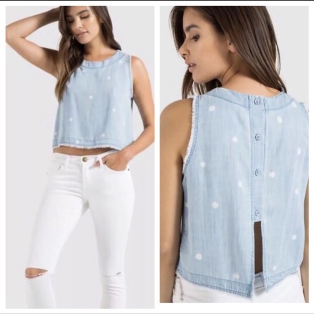 Cloth & Stone Chambray Crop Top